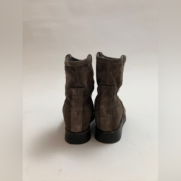 SUNDANCE hidden platform suede faux fur lined booties - Picture 3 of 8